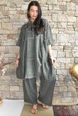 Loom & Thread Embroidered Tiered Smock Dress Washed Moss